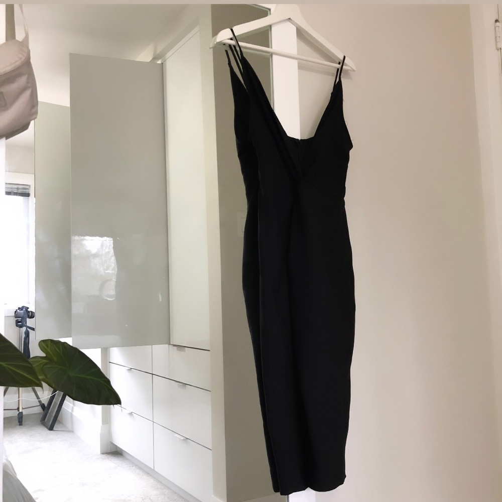 Sleek midi slip dress